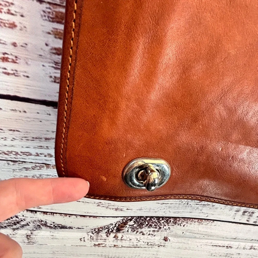 Italian Leather Briefcase Messenger Bag‎ Turnlock Medici Firenze Veg-Tanned